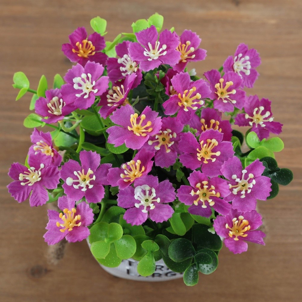 Artificial Milo Orchid Potted Silk Flower Plant for Small Office Decor