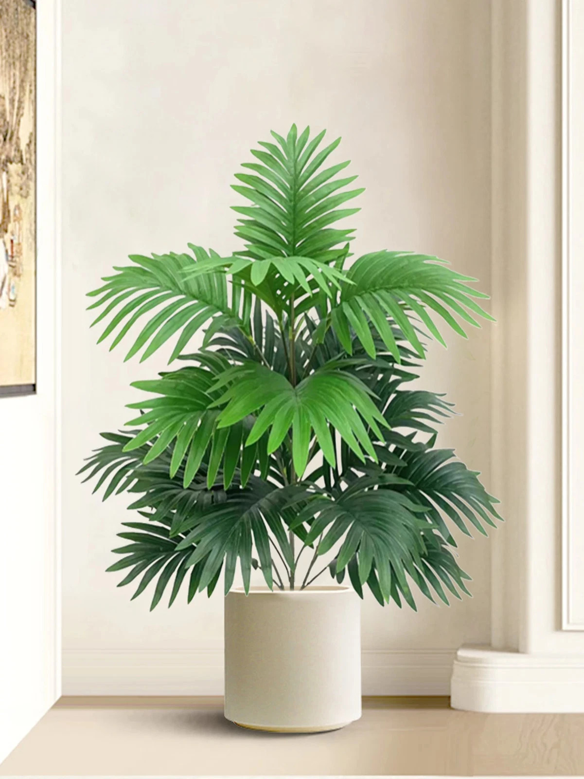 70-80cm Large Artificial Palm Tree Tropical Green Leaves Fake Plants Plastic…