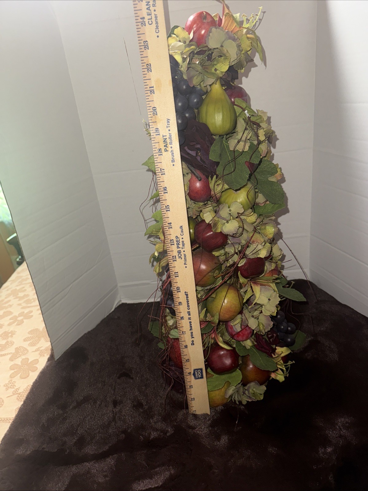 fruit topiary table decor 25″ ,Lilies , Silk Flowers , fall decor, faux fruit
