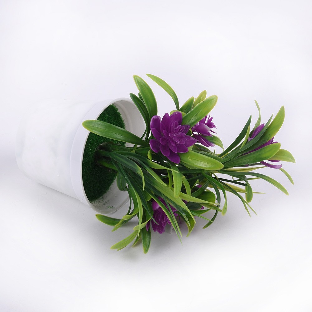11x18cm Artificial Potted Lotus Flower Bonsai Home Office Tabletop Decoration