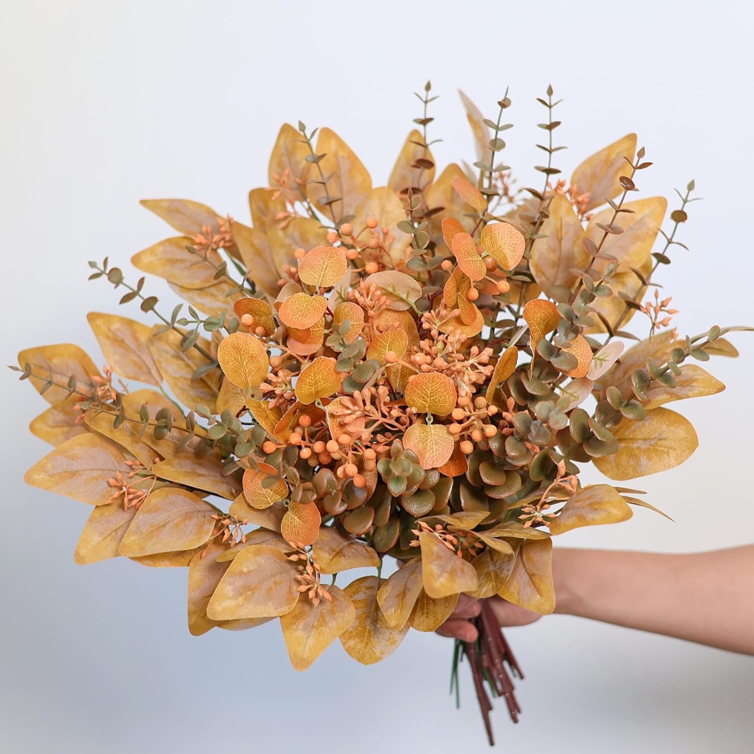 120 pieces of mixed artificial eucalyptus leaves and stems with simulated