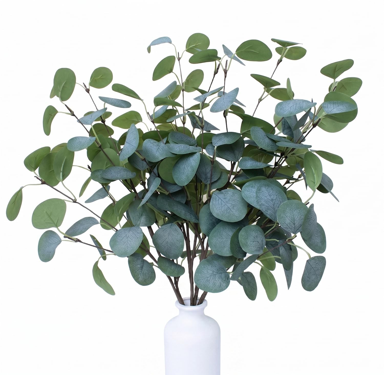 4pcs 24″ Artificial Eucalyptus Stems for Vase Decor