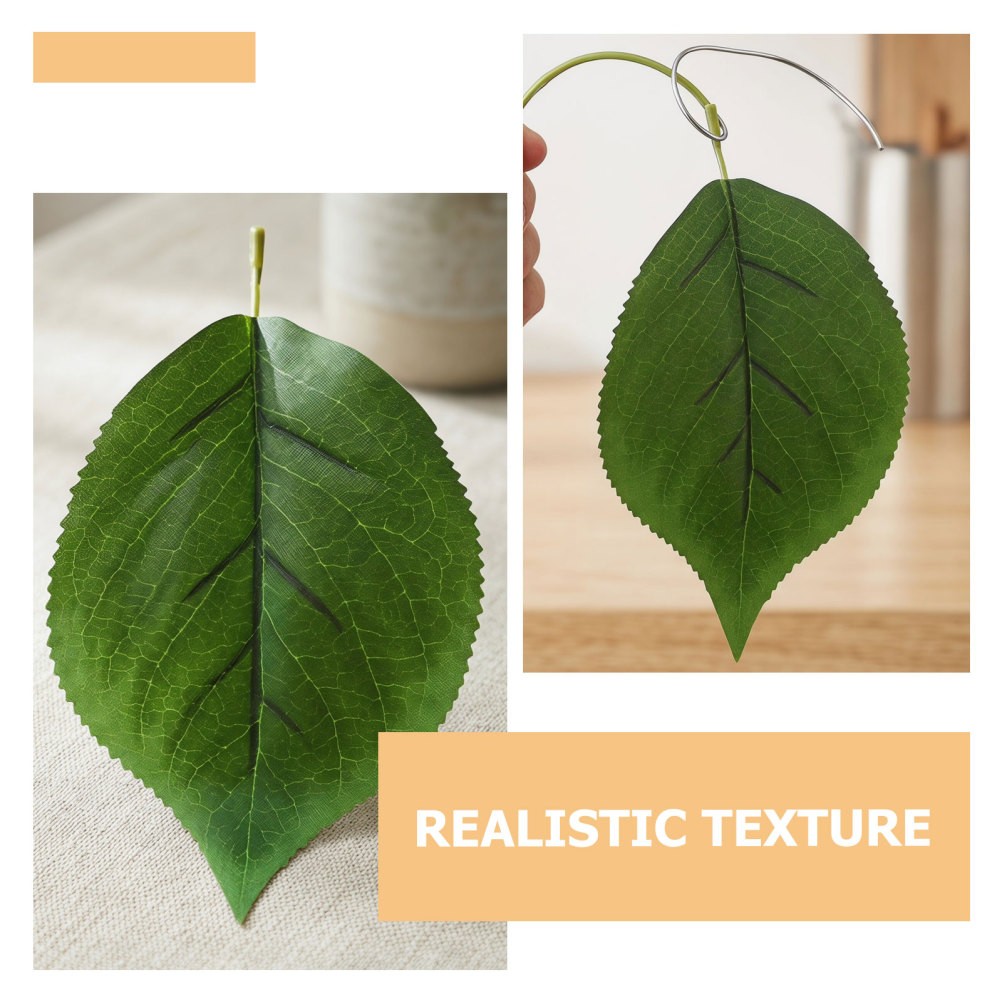 30Pcs Flexible Green Faux Leaves for Crafting Wedding Bouquets and DIY Decor