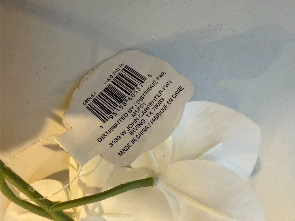 New 2 Faux silk artificial Orchids White Yellow Flowers (Sh17-G)