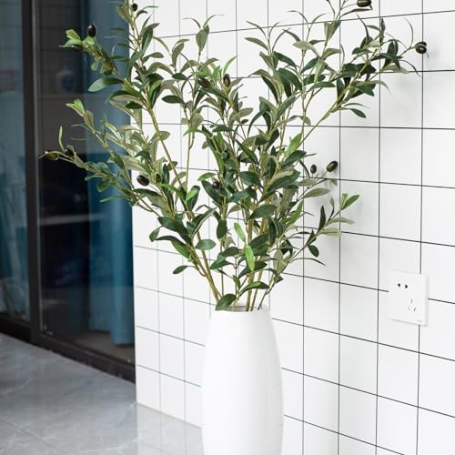 39 Inch Artificial Olive Branch Greenery Stems Fake Plants withLeaves for 2