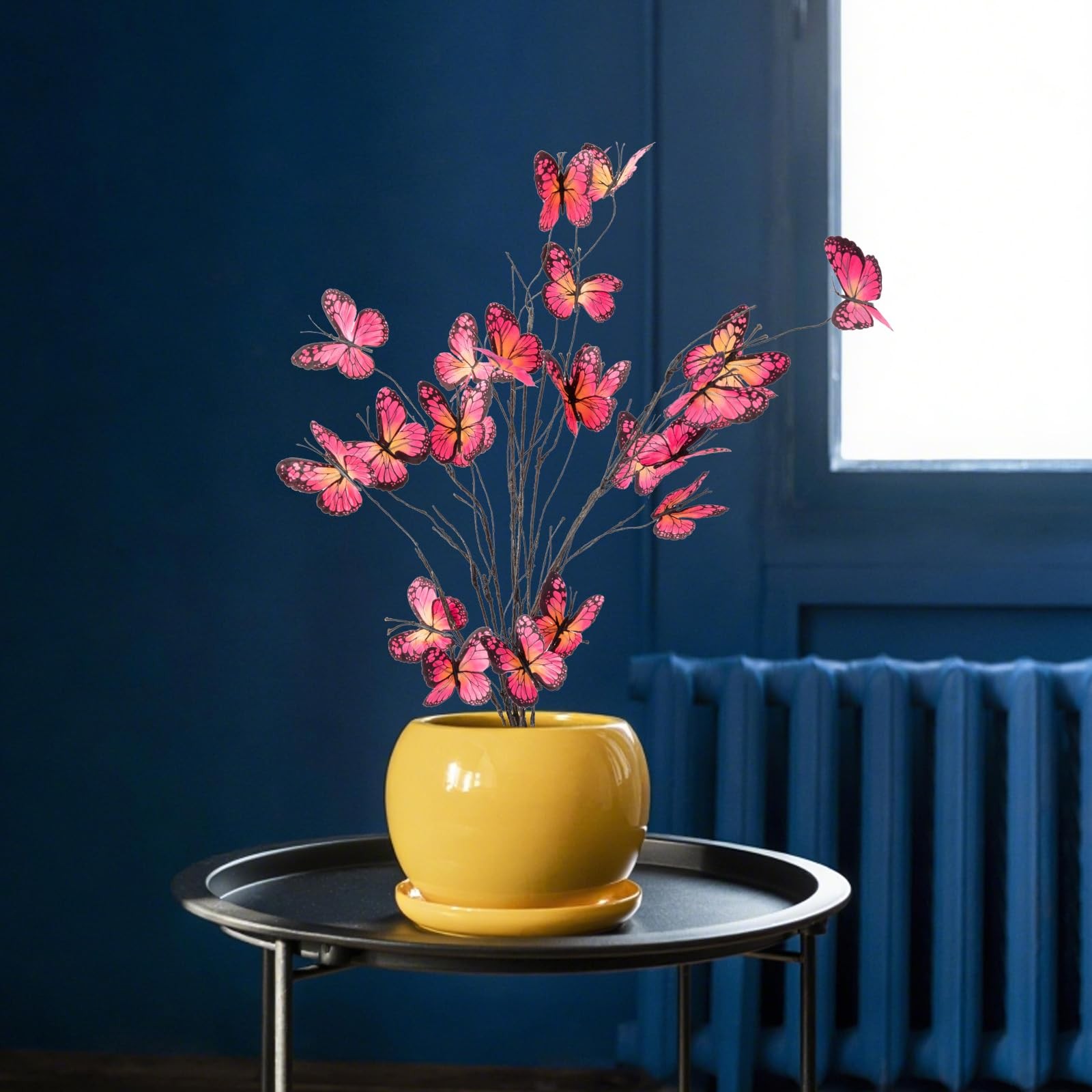 5 Pcs Artificial Butterfly Branches Butterflies Willow Branches for Vases Sil…