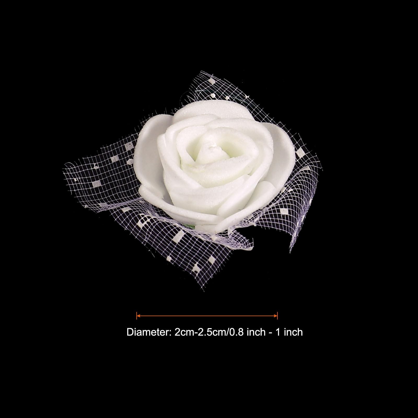 Artificial Rose Flower Heads, Cream White Mini Faux Flowers 0.8 Inch-1 Inch f…