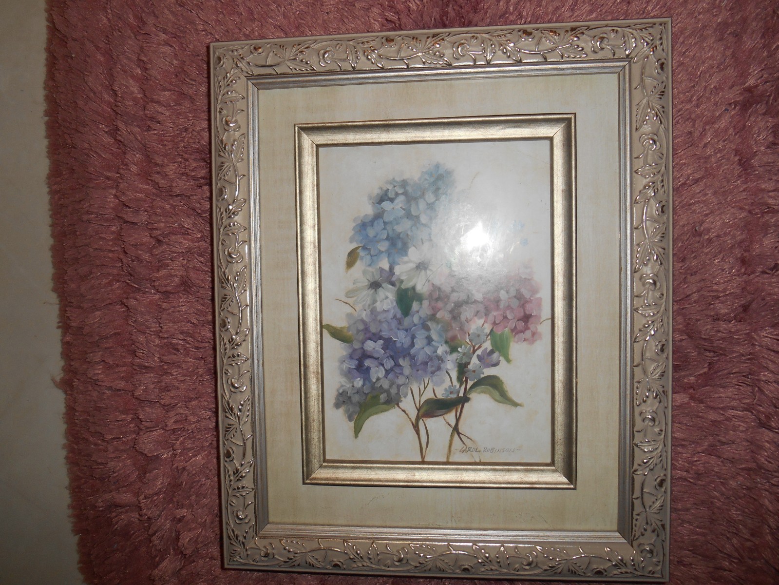 framed hanging wall art floral print