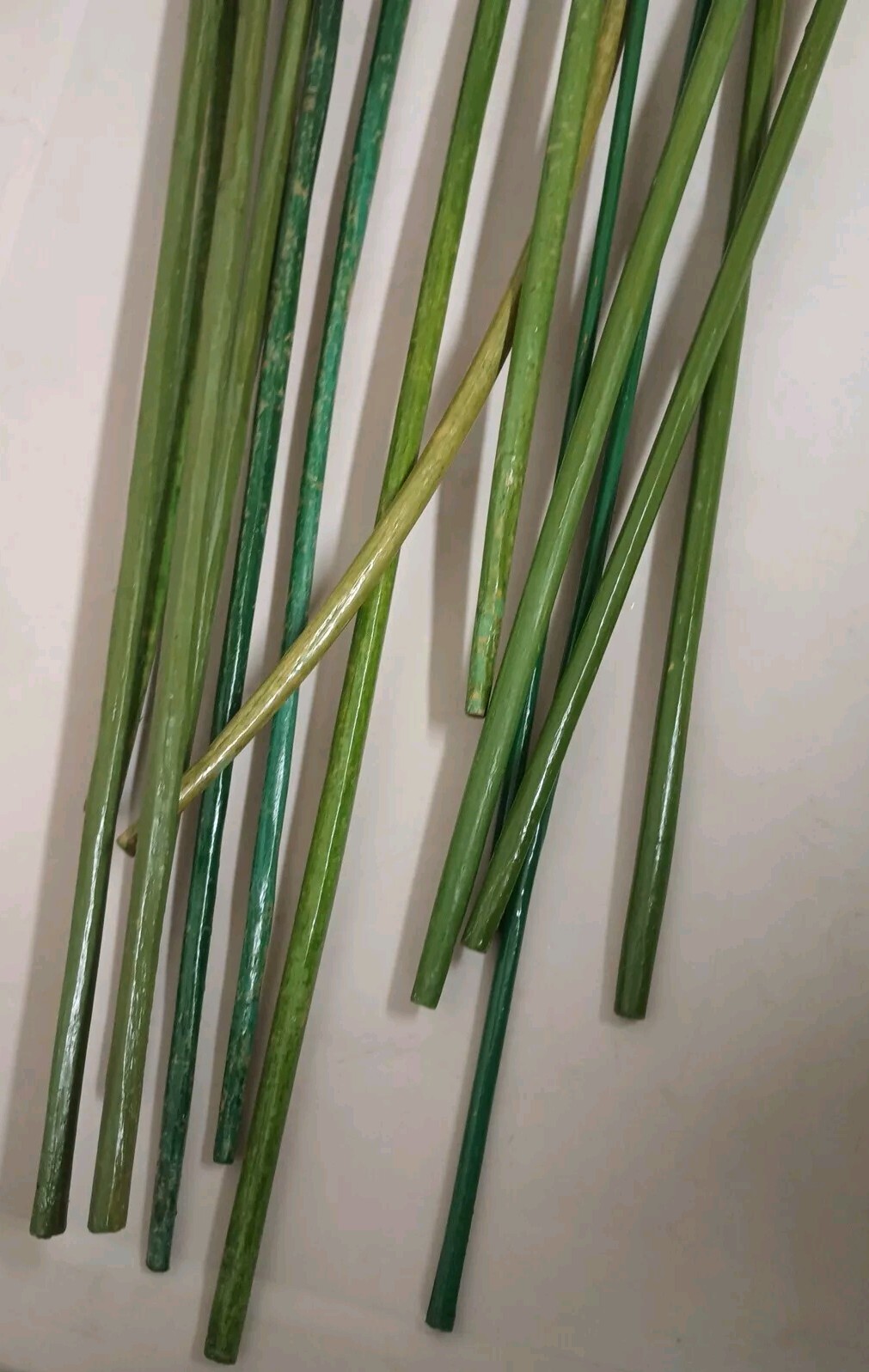 VTG Wood Tropical Flowers Long Stem 36″ Leaves Lot Of 13 Wooden Painted Carved