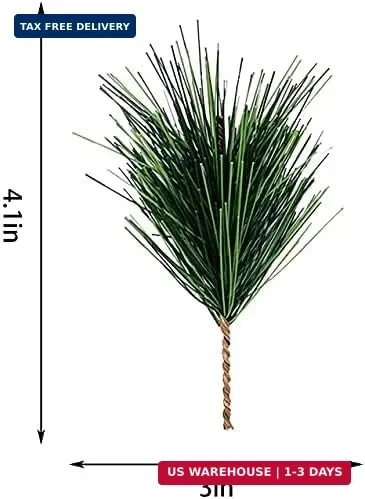 Alpurple 30 PCS Artificial Green Pine Needles Branches- Small Pine Twigs Stems P