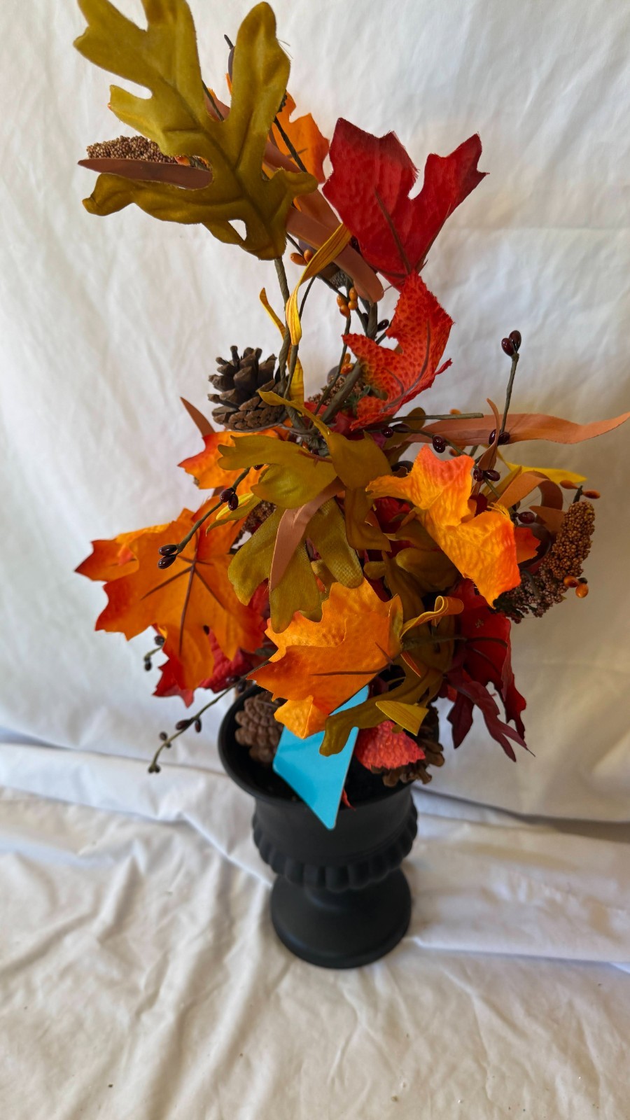 New Glitzhome 24″H Fall Maple Leaf Urn Table Tree