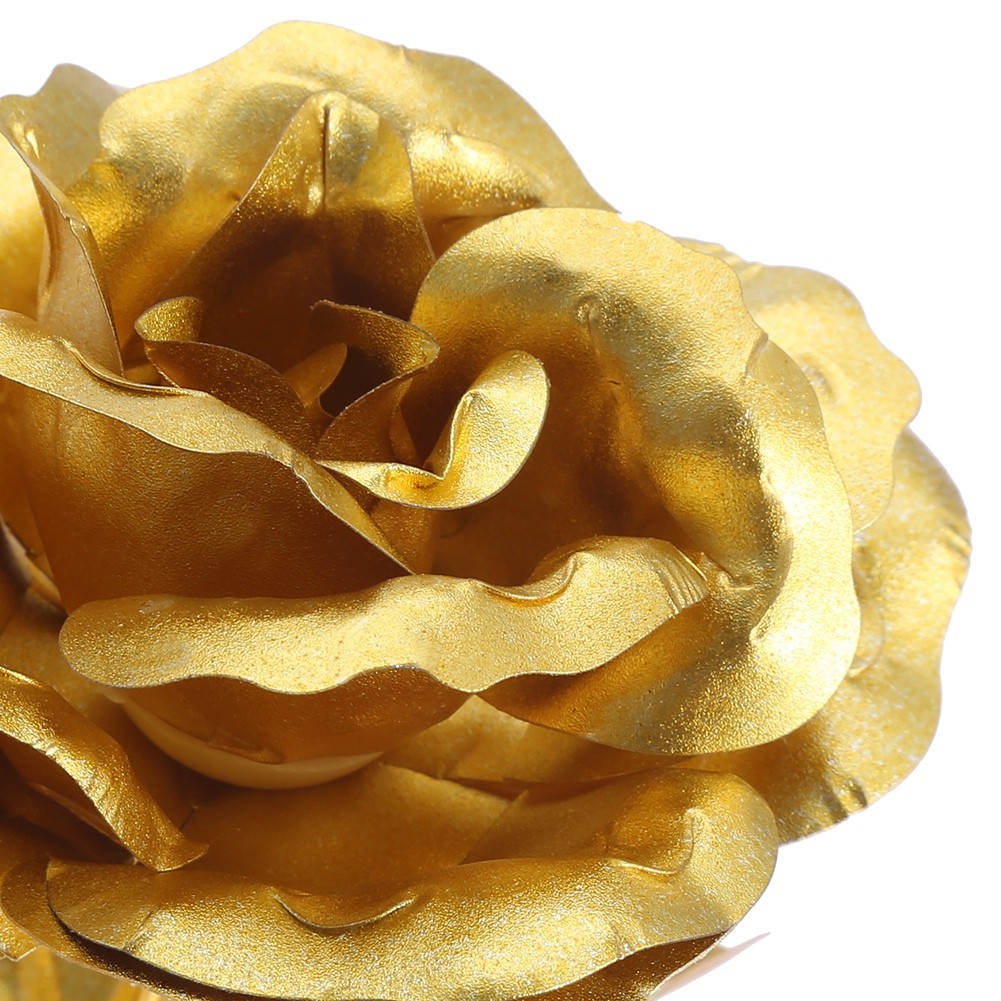 (Golden)24K Gold Foil Flower Artificial Rose Valentine Day Romantic Gift