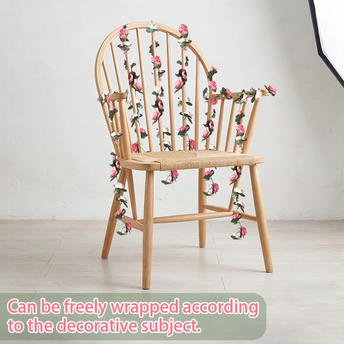 9Strands 8.2ft Artificial Flower Garland Fake Rose Vines for Wedding Party Decor