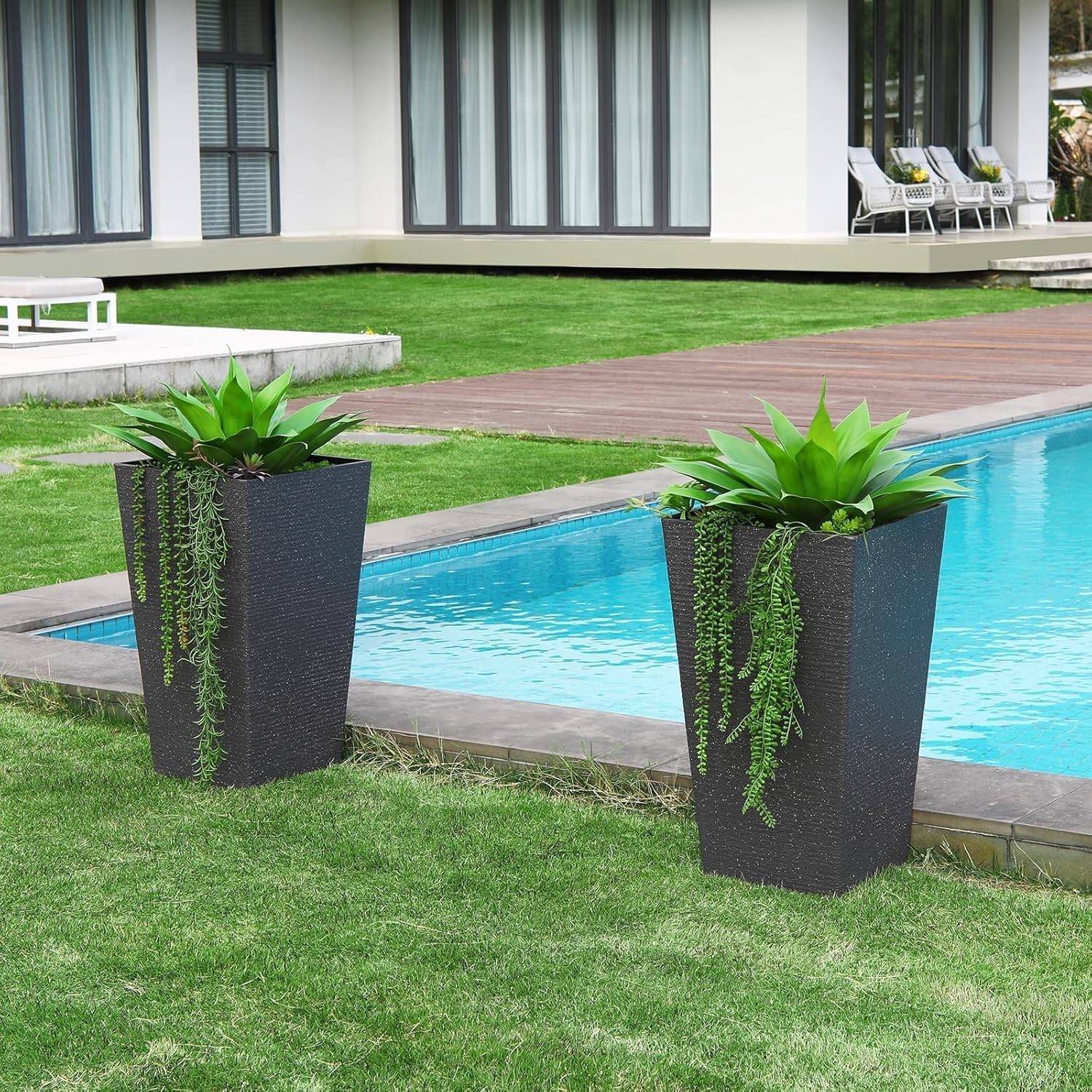 2 Pack Artificial Plants Fake Agave Succulent Plant 28 Inch Big Size Faux