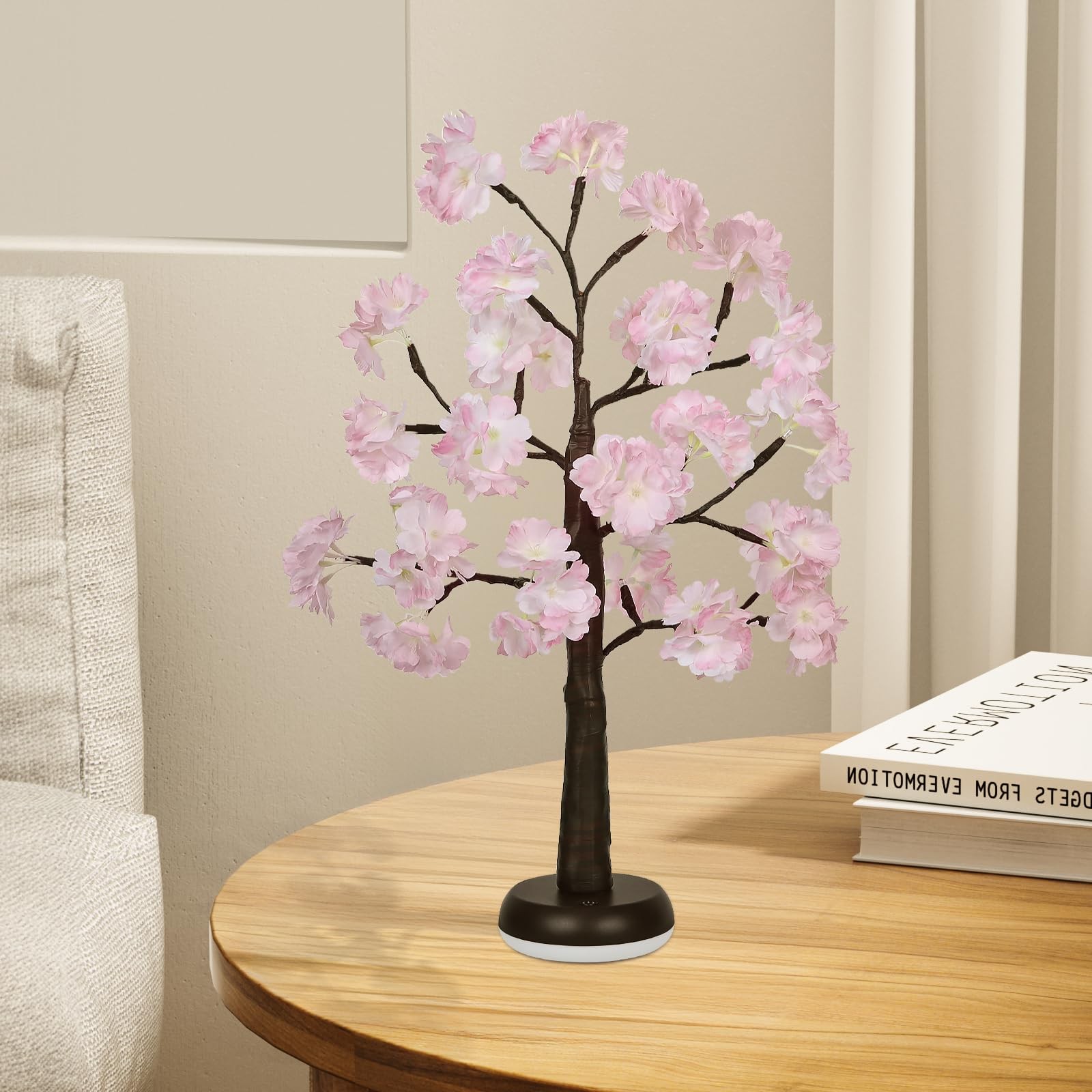 Artificial Cherry Blossom Tree Lights: 23IN Lighted Cherry Blossom Tree with …
