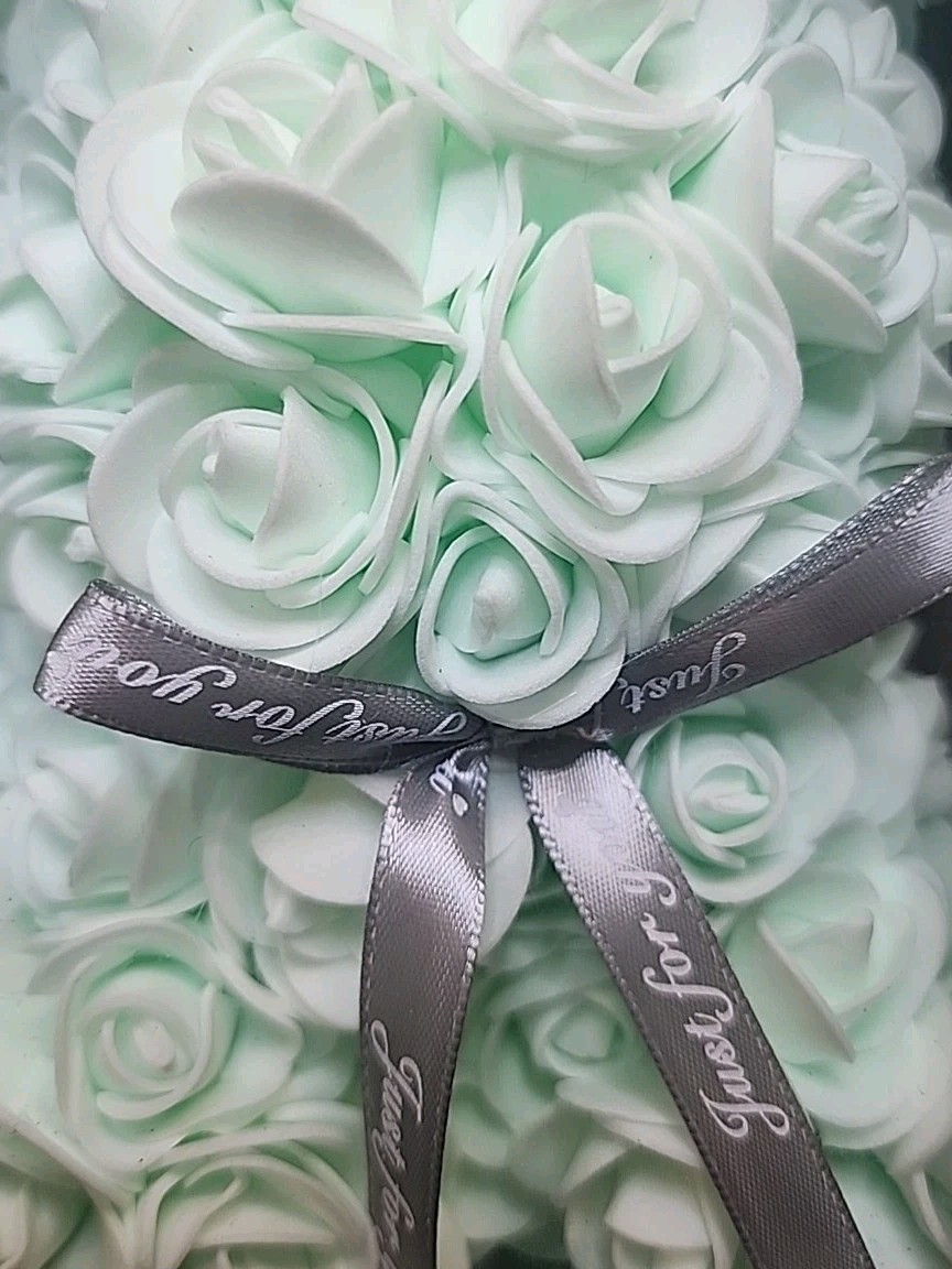 Always And Forever Flower Bunny Green Rose With Box New- Artificial Flowers