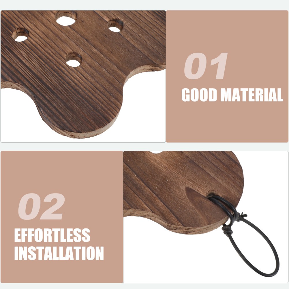 Home Wall Plant Holder Brown Wooden Mounting Board for Vertical Plant Display