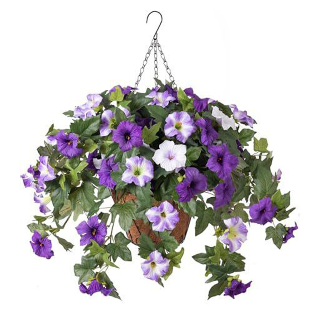 Vibrant Spring Faux Petunias in Silk and Plastic for Patios and Living Rooms