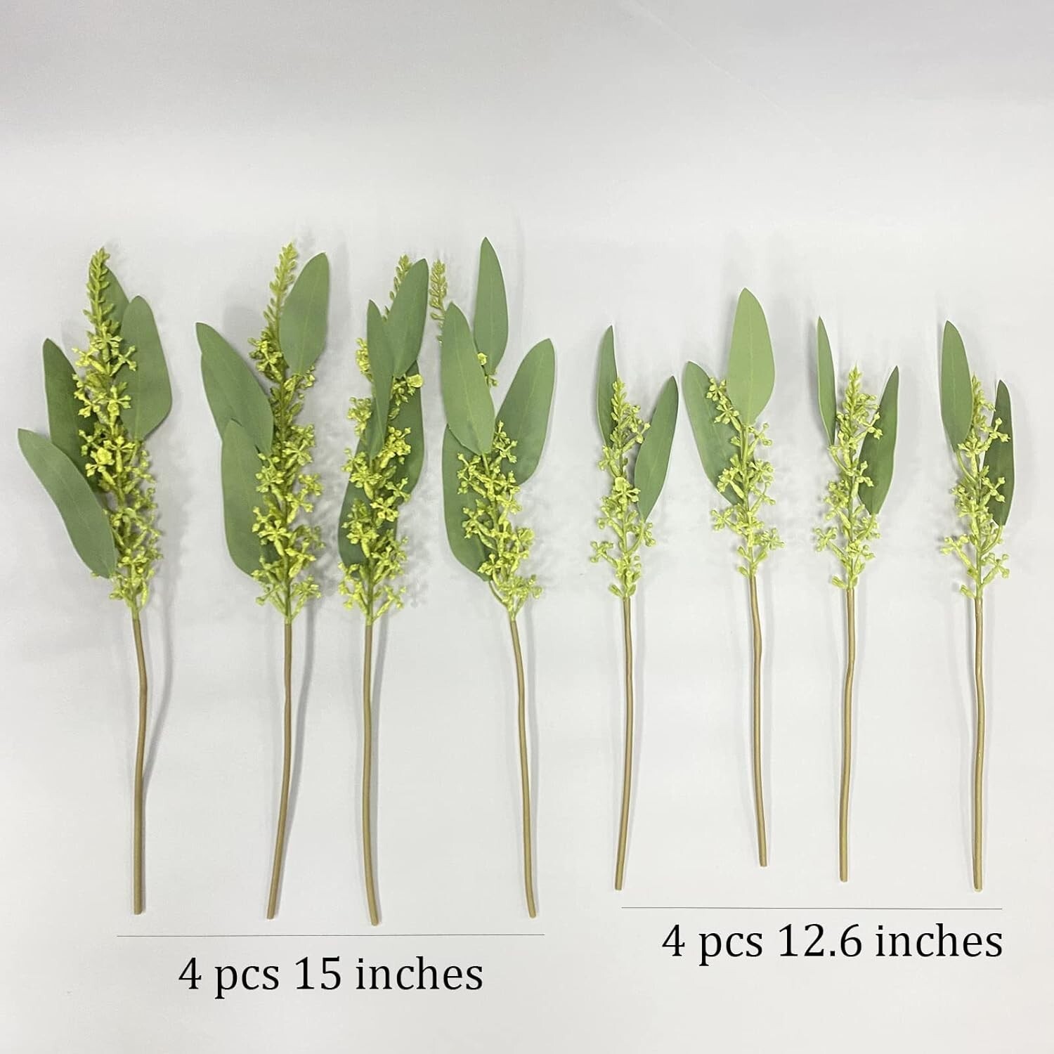 8 Pcs 15 inch Artificial Eucalyptus Leaves Real Touch Fake Spray Greenery Plants