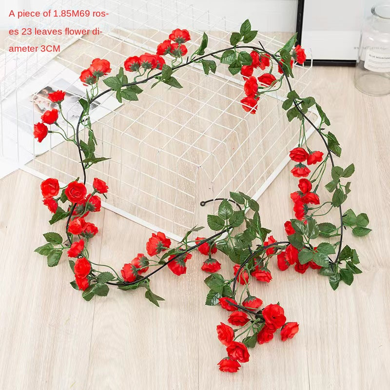 6Ft artificial flower vine wedding wreath with 69 rose vines, party decoration