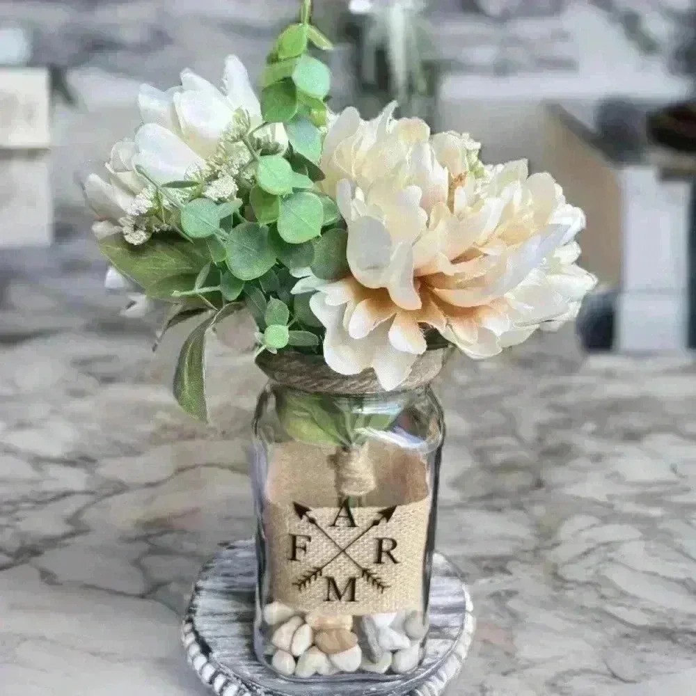 NEW Southern Style Centerpiece – Farmhouse Faux Floral Arrangement – So pretty!