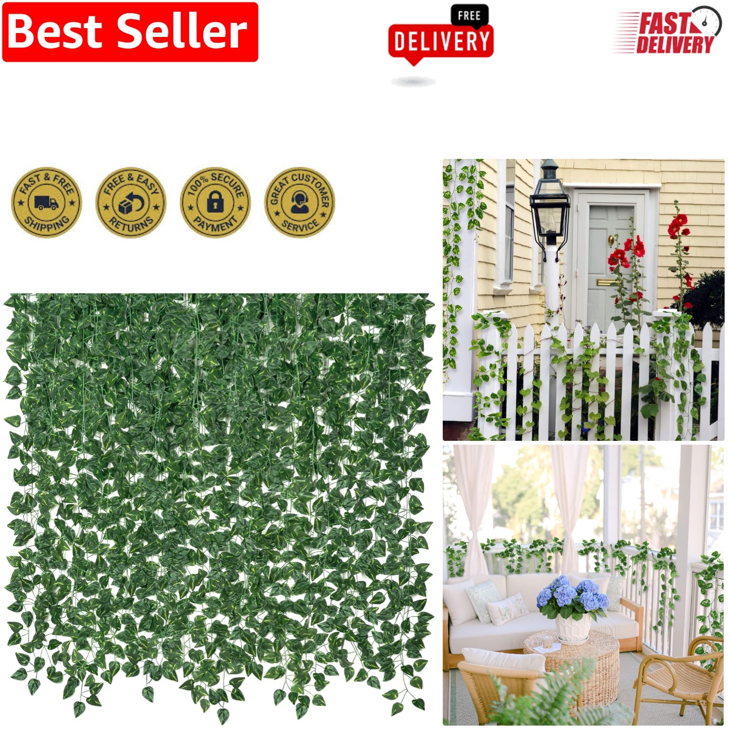 Stunning 98Ft Artificial Ivy Garland – Perfect Fake Vines for Indoor & Outdoor