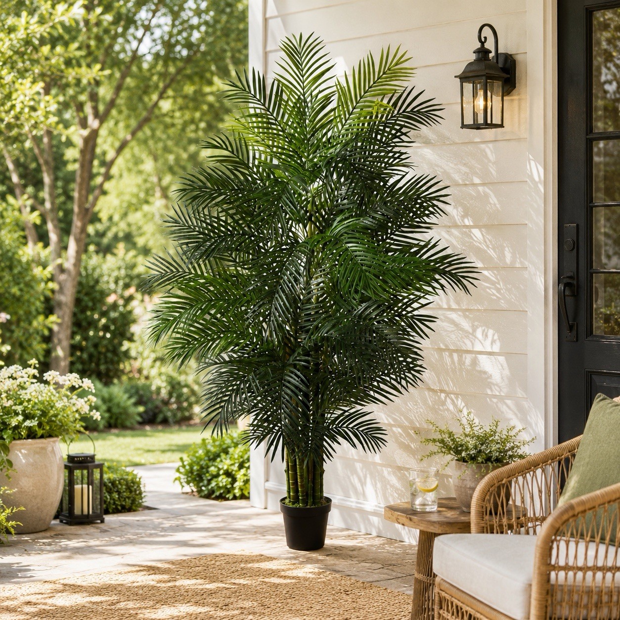 7.5’ UV Artificial Areca Tropical Palm Tree Indoor/Outdoor