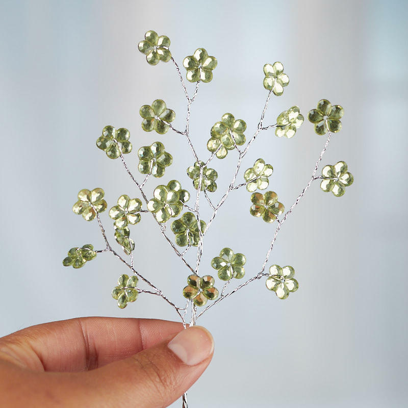Factory Direct Craft Mint Green Rhinestone Crystal Flower Sprays | 4 Sprays