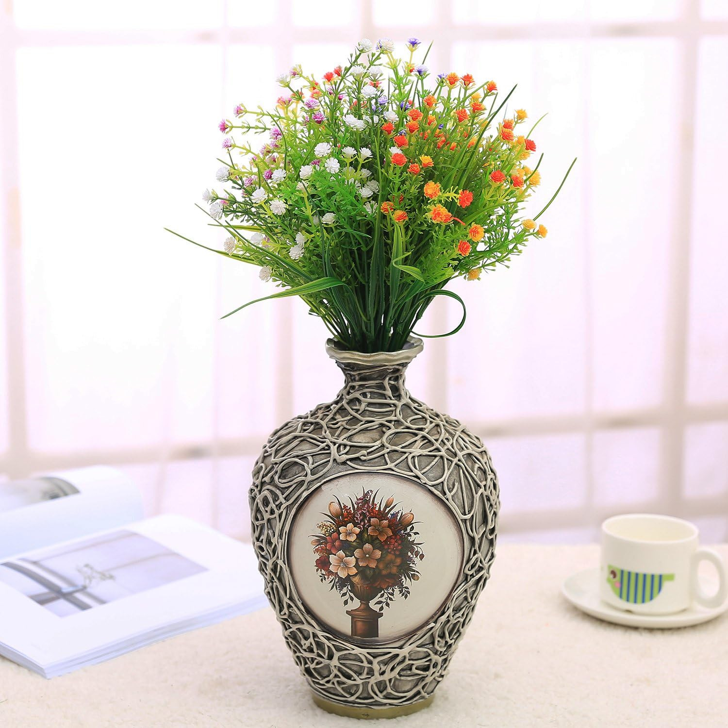 6 Bundle Artificial Gypsophila Baby’S Breath Flowers for Wedding Home Office