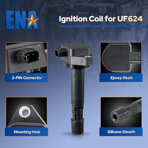 Set of 6 UF624 Ignition Coil Pack and 93175 Iridium Spark Plug Compatible with