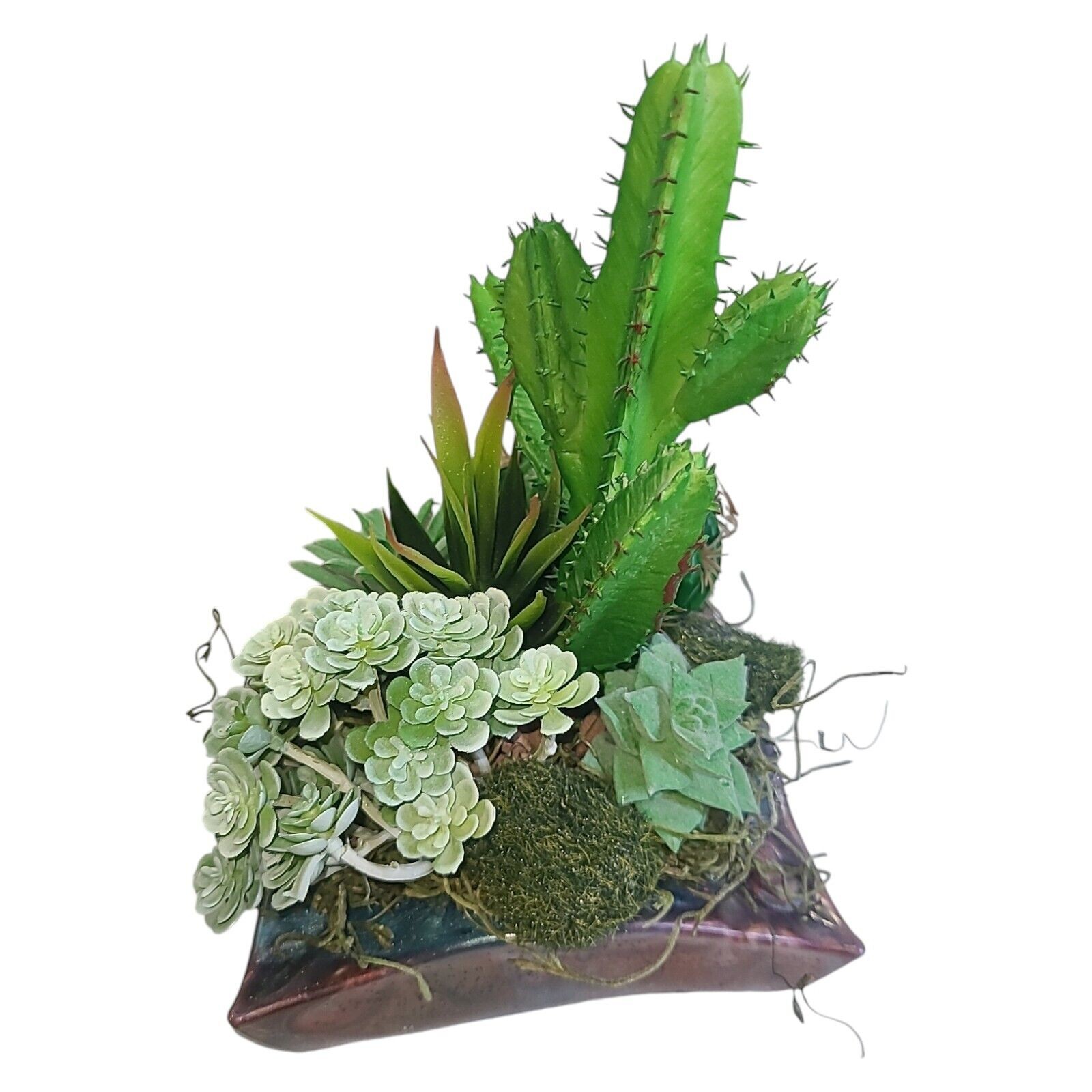 Small Artificial Succulent Flower Arrangement Centerpiece Plant 6″x6″x9″Tall