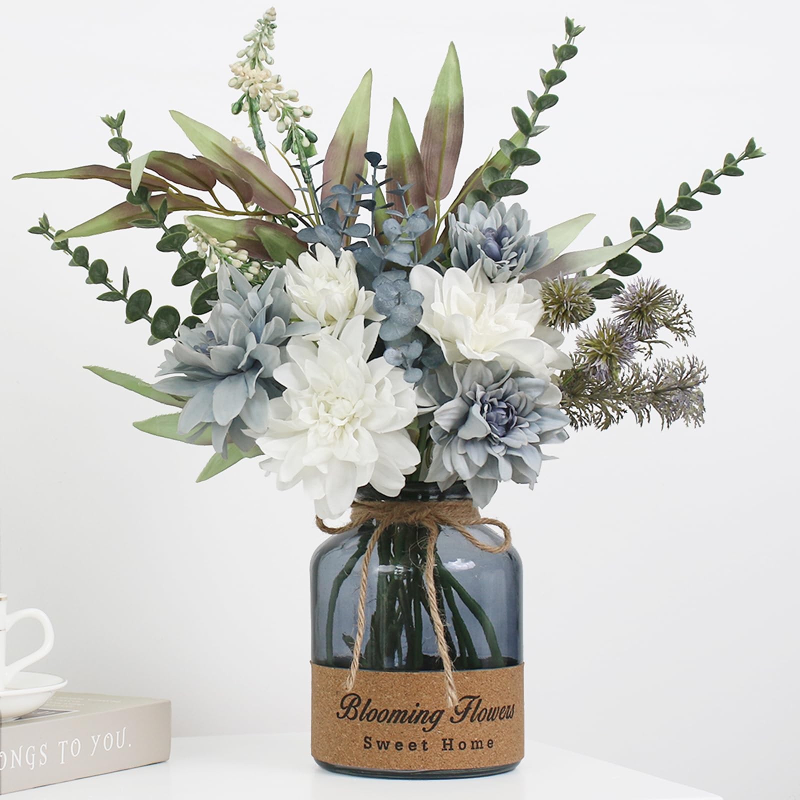 Faux Flowers in Vase,Artificial Flowers in Vase,Table Centerpieces for Dining…