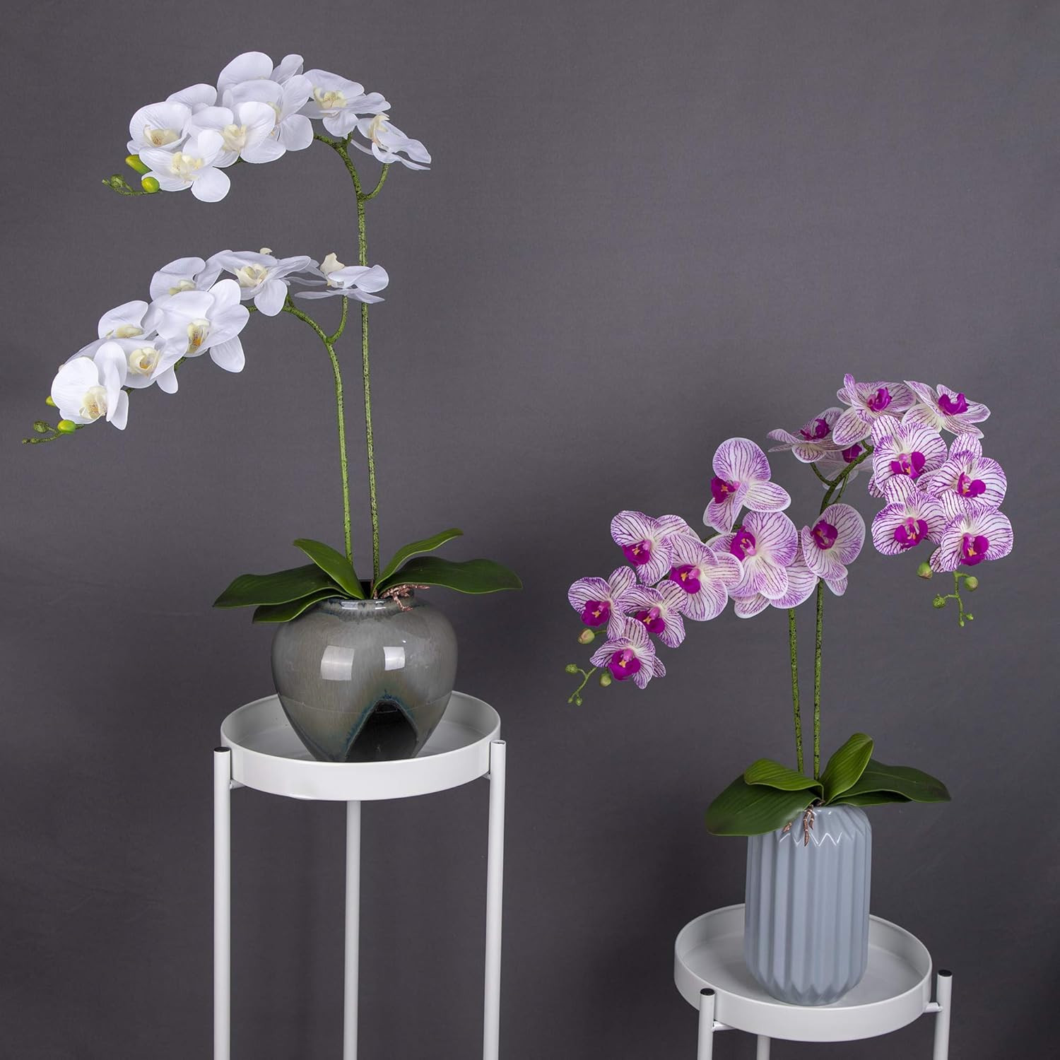 Faux Orchid Leaves Artificial Phalaenopsis Leaf Bulk 10 Inches 2Pcs Real Touch L