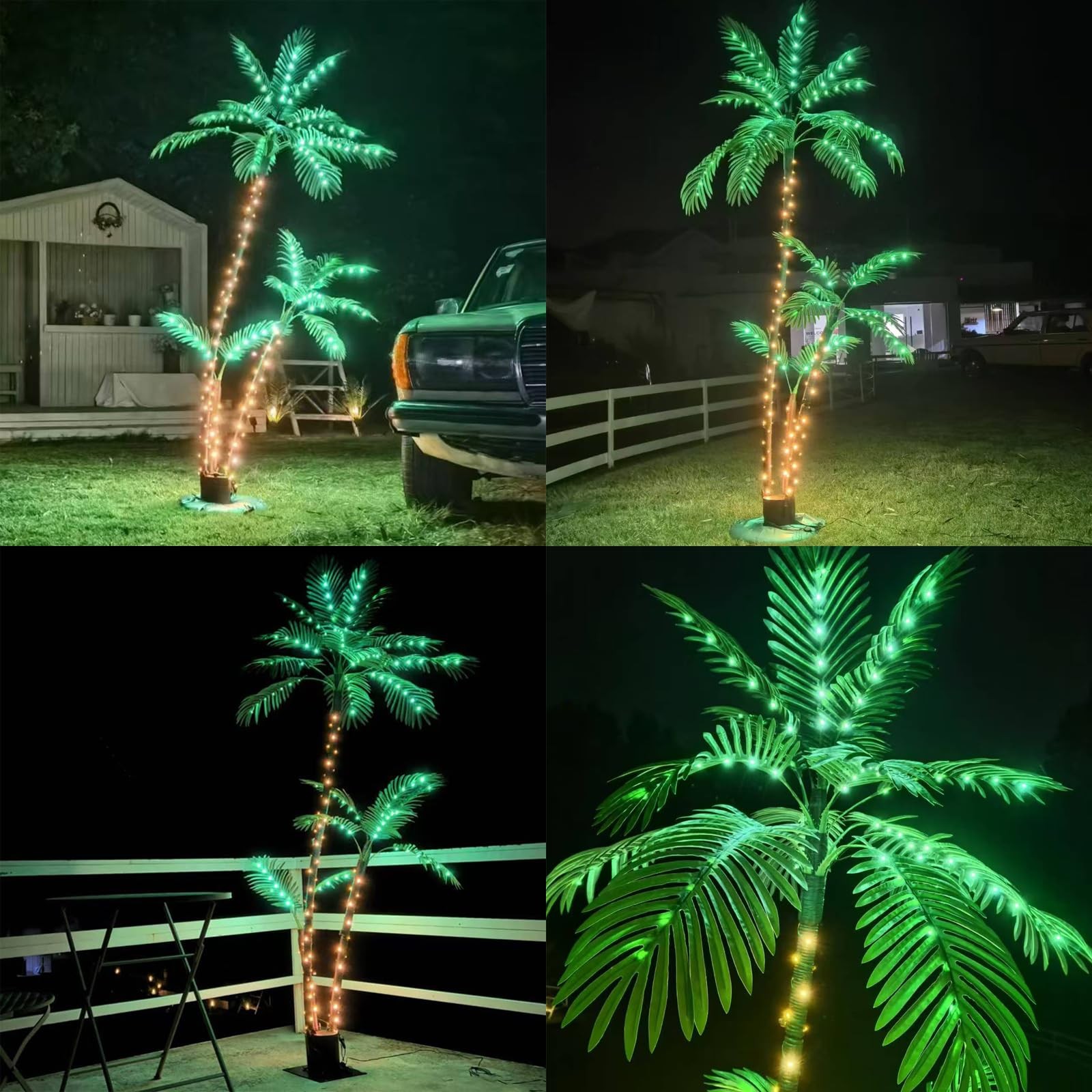 7ft Solar Lighted Palm Tree, Home Room Decor 260LED Christmas Tree, 3 Trunks …