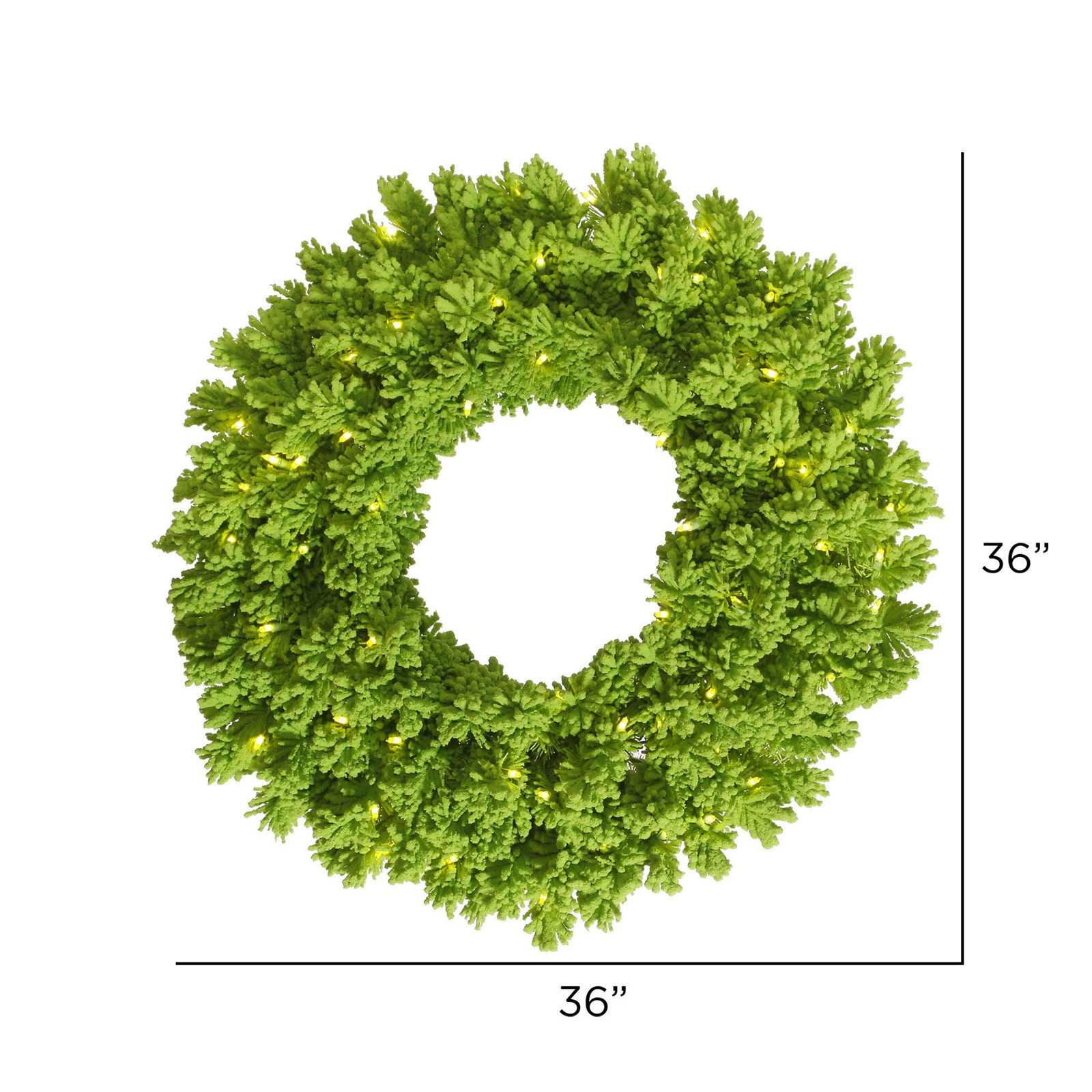 Vickerman 36″ Fir Dura-lit LED Artificial Christmas Wreath in Flocked Lime Green