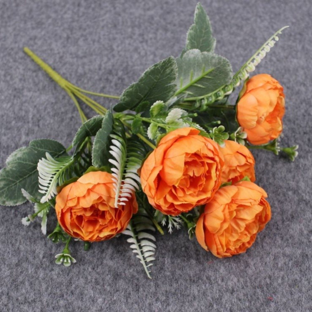 6 Head Silk Peony Bouquet Artificial Flowers For Wedding Home Decor Party New