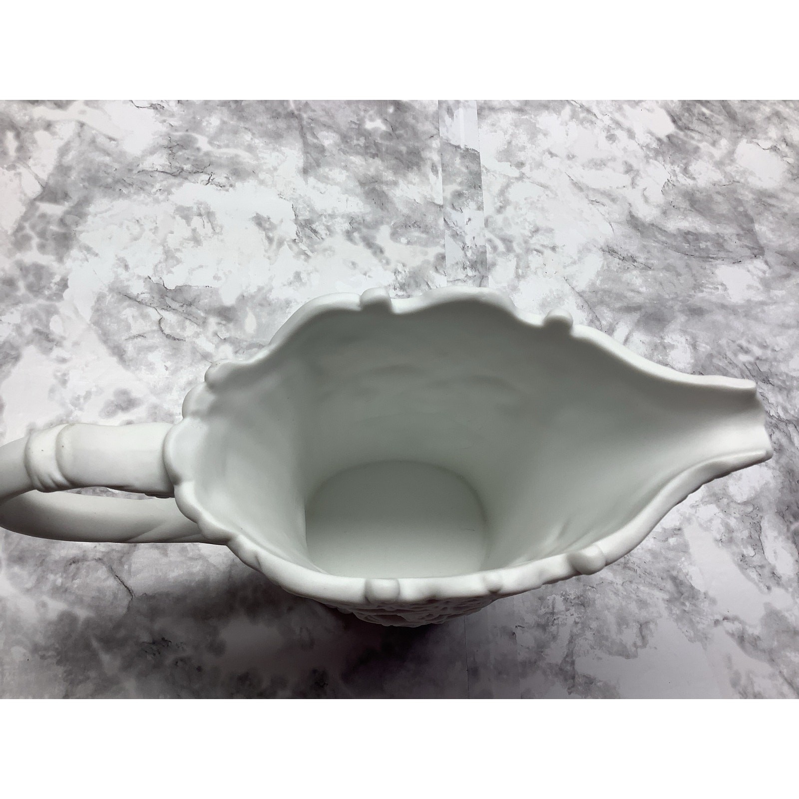 Vintage LBK Pitcher Vase – Ceramic Milky White, Matte Finish – European Style