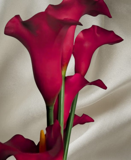26″ Cranberry real touch calla lily stems (6)