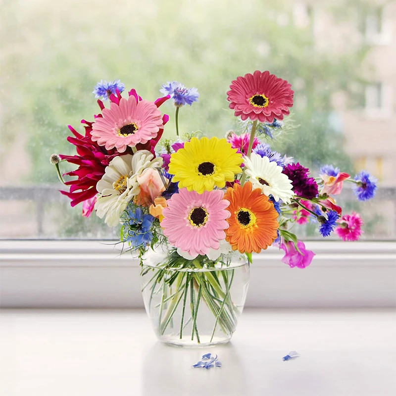 5/10Pcs 26Cm Artificial Silk Gerbera Flowers Bouquet Wedding Home Table Decorati