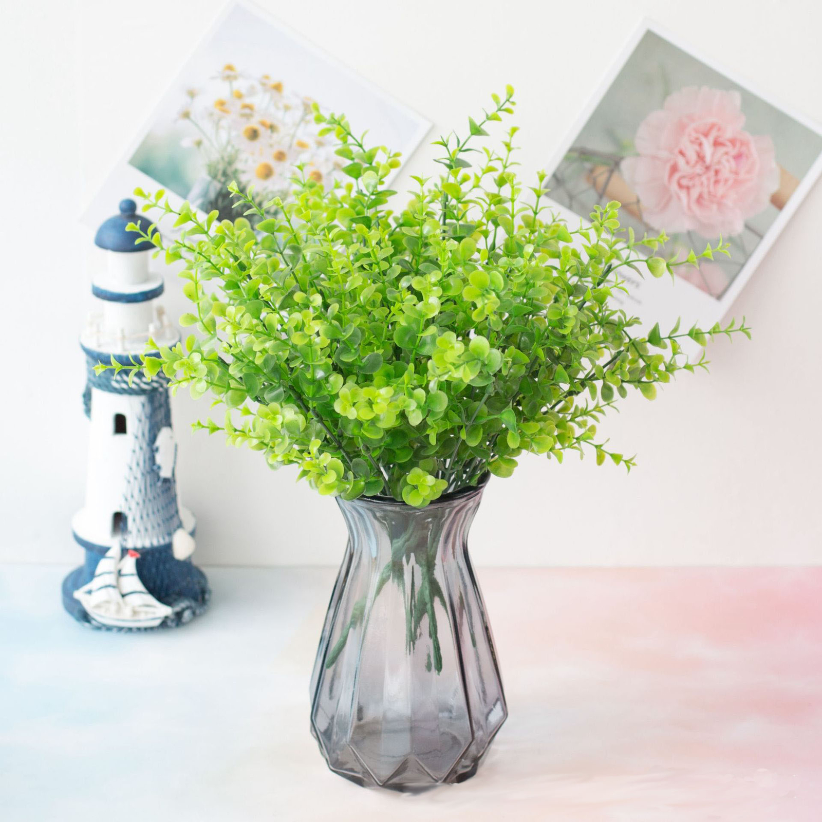 5pcs UV Resistant Outdoor Fake Flower Plant Garden Decor Hanging Basket Decor