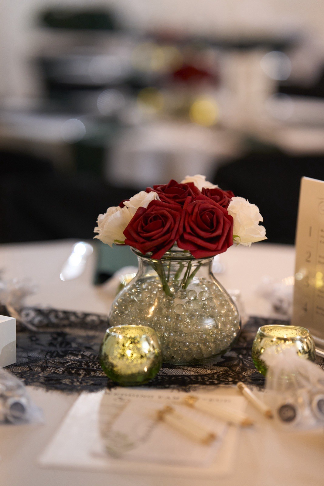 AmyHomie Artificial Real Looking Dark Red Roses For DYI/Wedding Used One Time