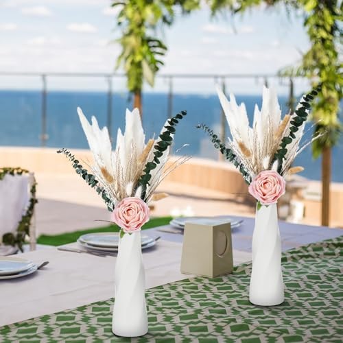 10 Set Dried Pampas Grass Centerpiece for Wedding 10 Composite Plastic Flower