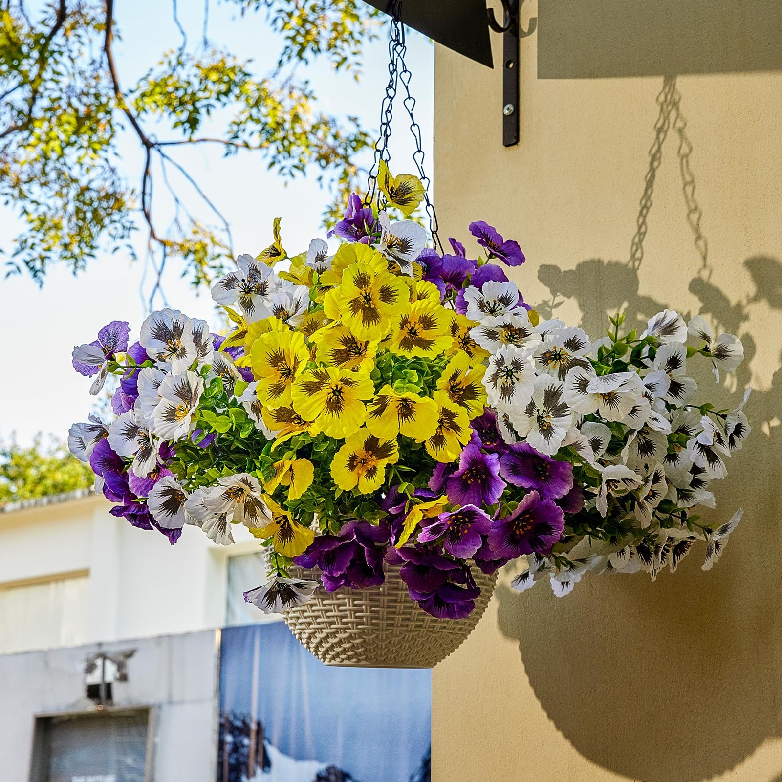 18 Pcs Artificial Pansy Flowers for Outdoor, Fake Flower Pansies, Fake Plants…