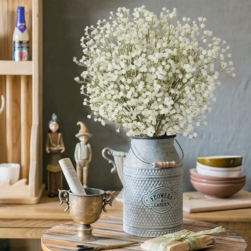 3 Branches Baby’s Breath Artificial Flowers Faux Plastic Gypsophila Cream