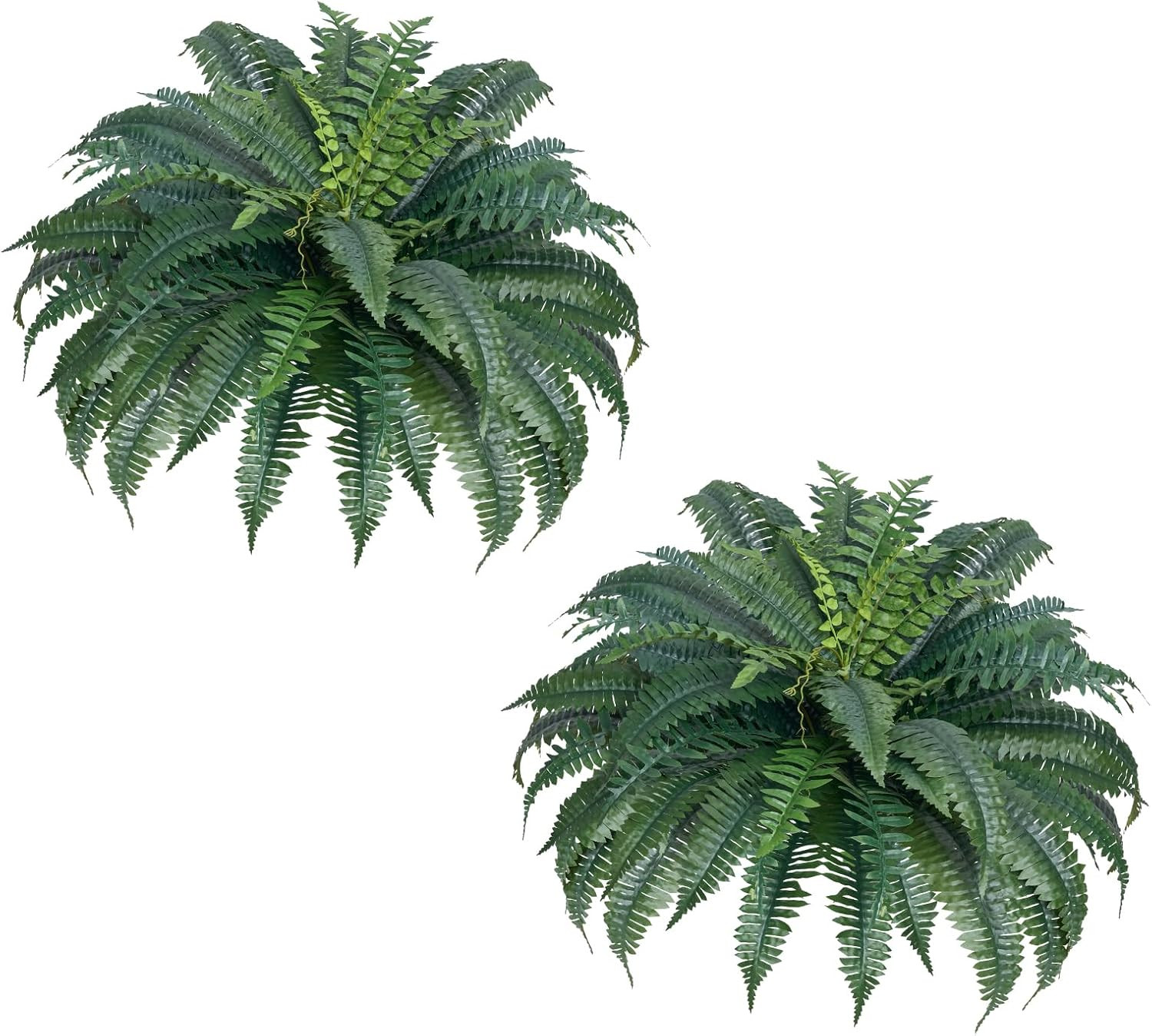 Artificial Ferns 2 Pcs, 47 Inch Large Artificial Boston Ferns Plants, Faux Fern