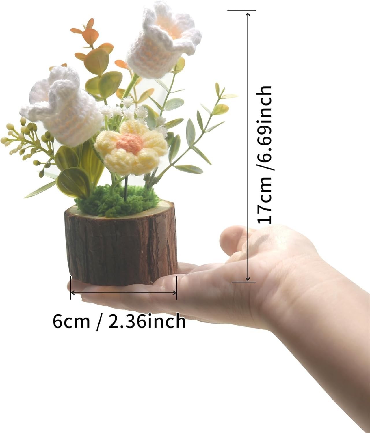 Crochet Flowers Lily of The Valley Bouquet Creative Knitted Potted Plant Gifts