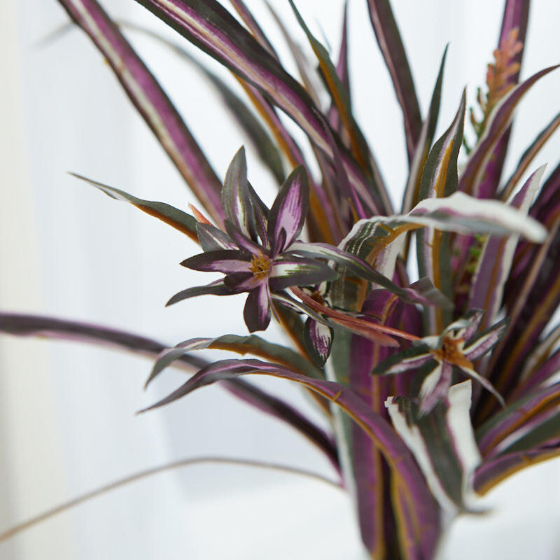Lot of 2 Green and Purple Artificial Spider Plant 18″ Bushes