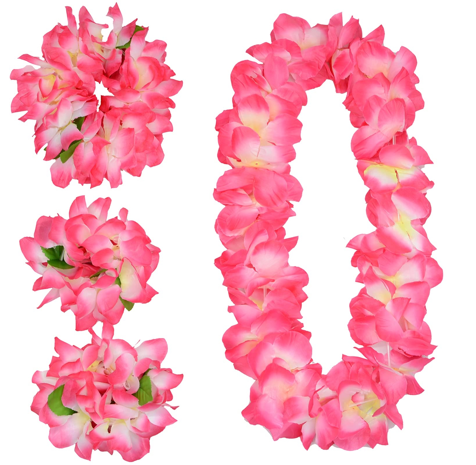 4 Pcs Pink Hawaiian Leis For Graduation Party Dance Party Photo Prop In Outdoors