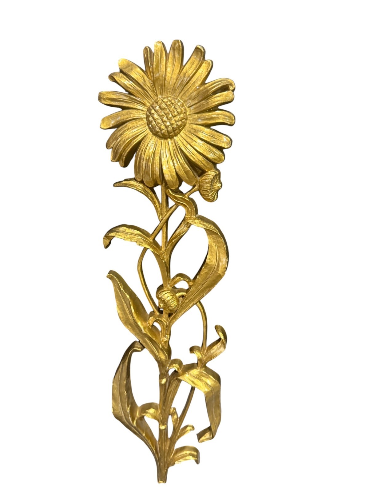 Vintage Syroco Gold Floral Wall Plaques Pair MCM Hollywood Regency 1971 USA