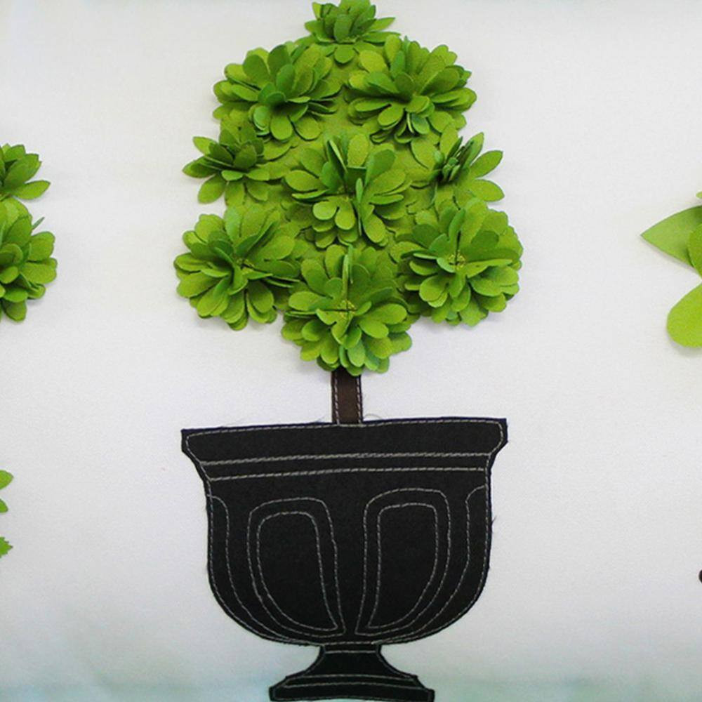 Multi-Colored Dimensional Potted Topiary with Embroidery Indoor/Outdoor 13 X 25